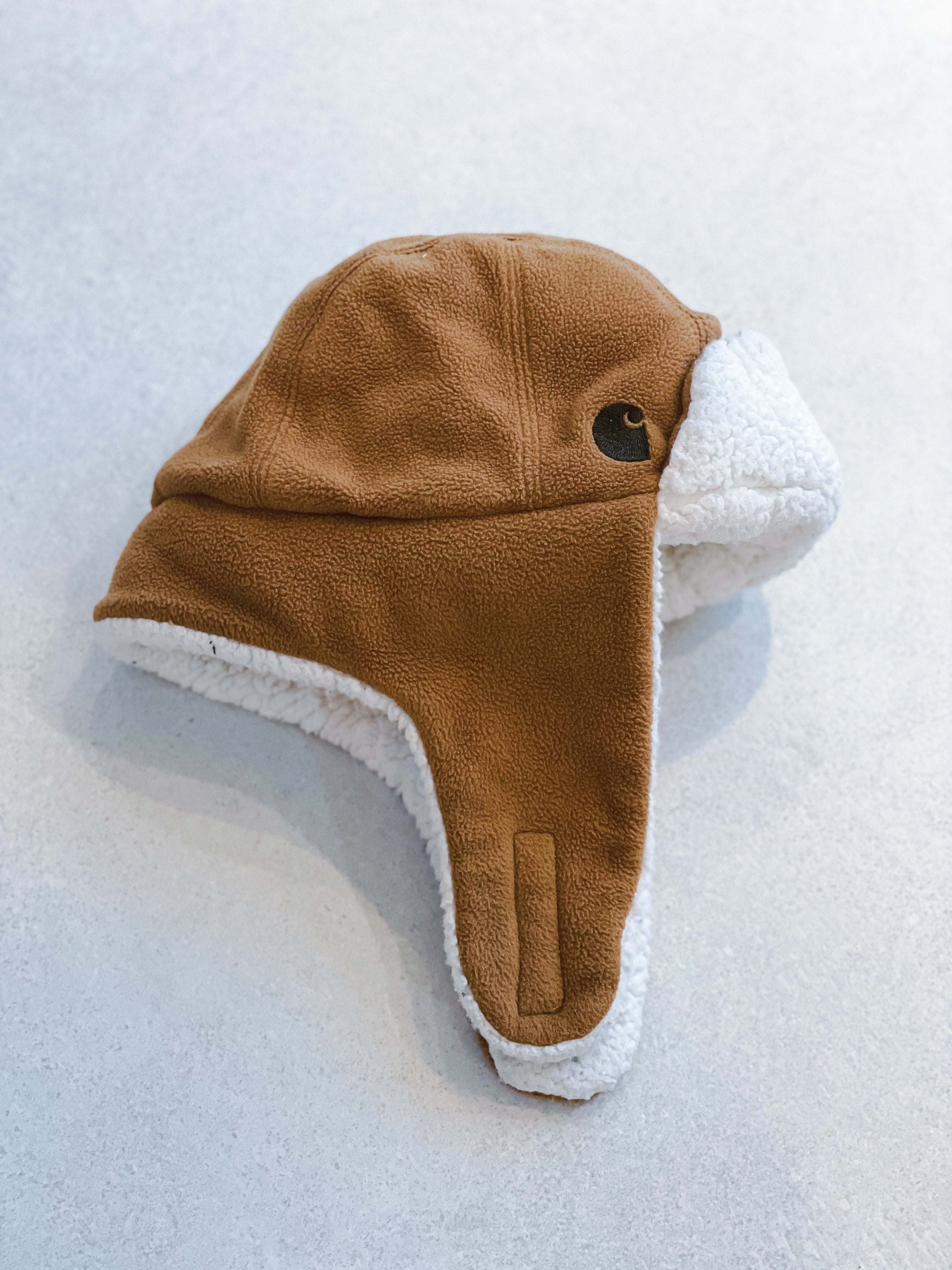 Carhartt Sherpa Lining Trapper Women/Kids Hat Winter OS Brown Carhartt Hat Trapper Sherpa Fleece Infant Toddler Winter Ear  main image 2