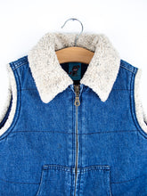 Load image into Gallery viewer, Vintage Denim Gilet With Sherpa Collar - Age 4-5 years
