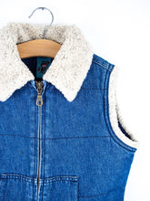 Load image into Gallery viewer, Vintage Denim Gilet With Sherpa Collar - Age 4-5 years