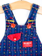 Load image into Gallery viewer, Osh Kosh Vintage Denim Noughts & Crosses Dungarees - Age 3-6 months