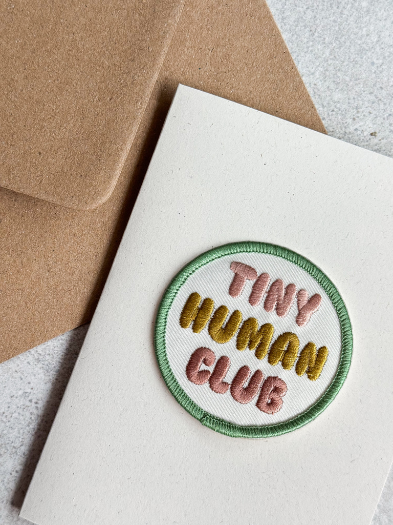 Tiny Human Club Embroidered Patch Greetings Card
