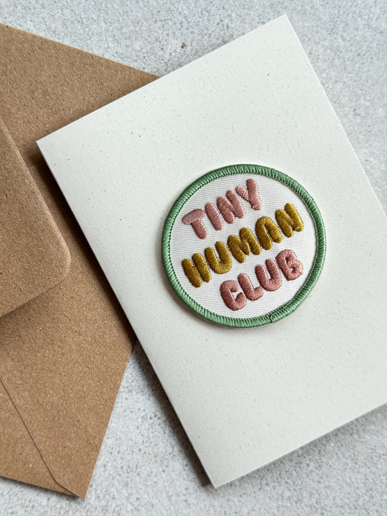 Tiny Human Club Embroidered Patch Greetings Card