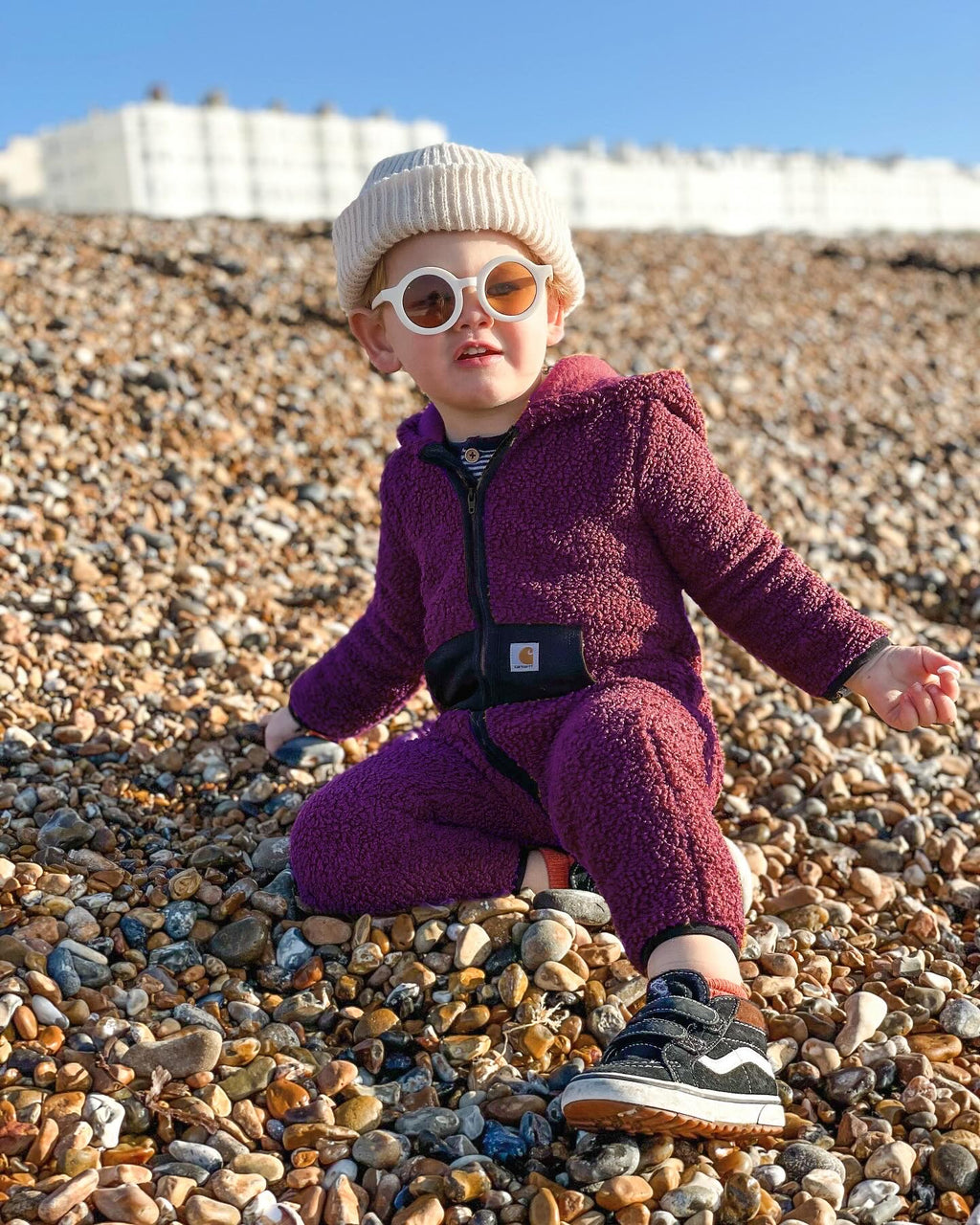 Carhartt Burgundy Teddy Fleece Snowsuit - Age 6-9 months