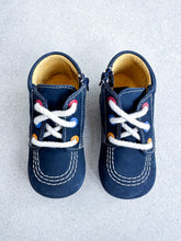 Load image into Gallery viewer, Kickers Navy Boots with Coloured Eyelets - UK Infant Size 4
