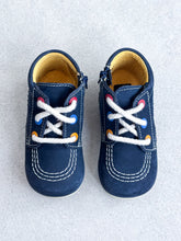 Load image into Gallery viewer, Kickers Navy Boots with Coloured Eyelets - UK Infant Size 4
