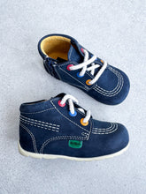 Load image into Gallery viewer, Kickers Navy Boots with Coloured Eyelets - UK Infant Size 4

