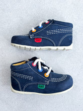 Load image into Gallery viewer, Kickers Navy Boots with Coloured Eyelets - UK Infant Size 4
