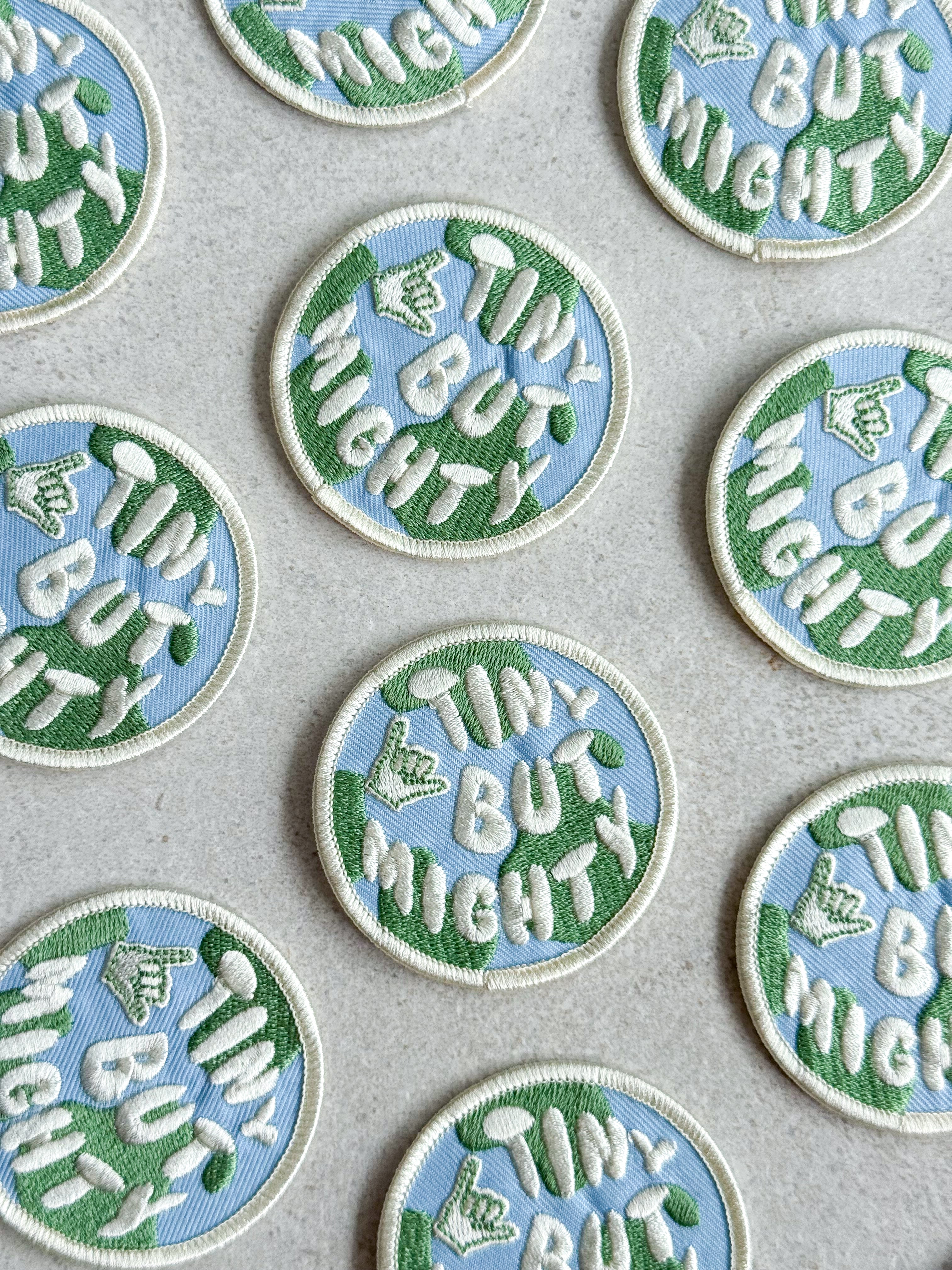 Tiny But Mighty Embroidered Patch Greetings Card