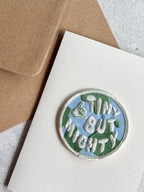 Tiny But Mighty Embroidered Patch Greetings Card