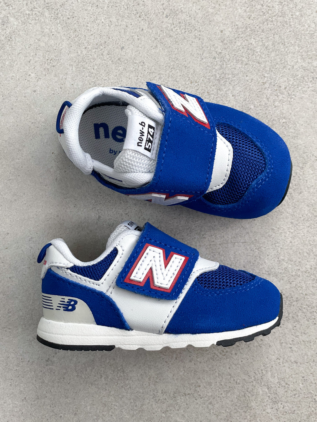 New Balance 574 Blue NEW-B Hook & Loop Trainers - UK Infant Size 3.5 - NEW IN BOX