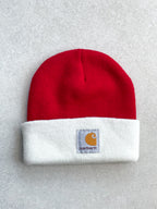 Carhartt Red & White Preloved Watch Hat - Age 0-12 months