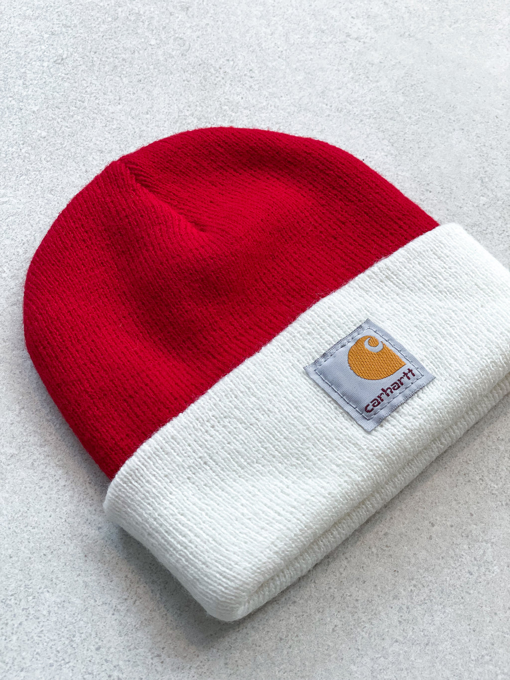 Carhartt Red & White Preloved Watch Hat - Age 0-12 months
