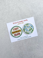 Tiny Human Club Embroidered Patch Set