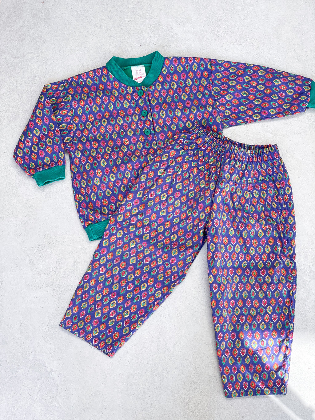 Vintage Geometric Block Print Two Piece - Age 2-3 years