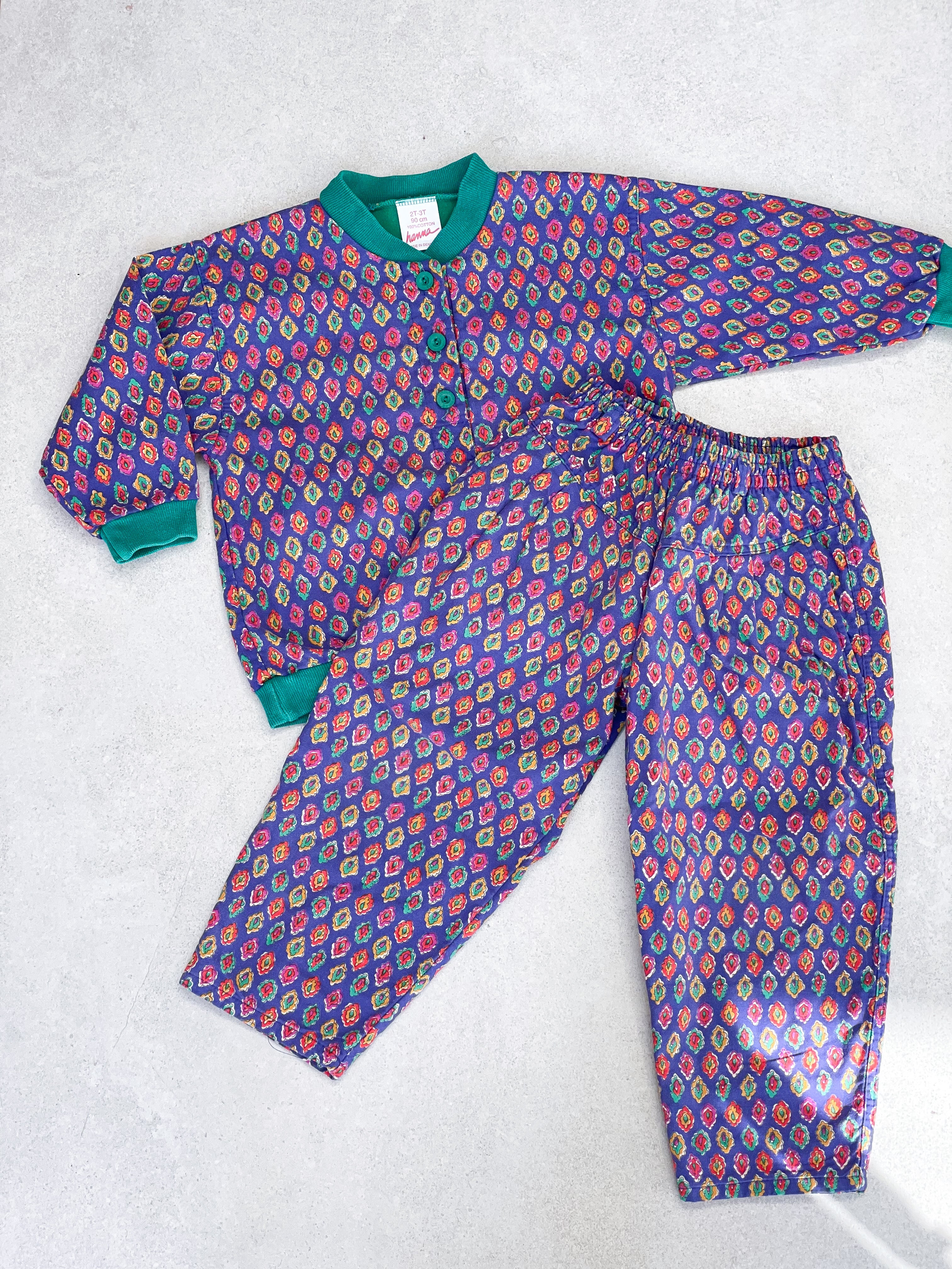 Vintage Geometric Block Print Two Piece - Age 2-3 years
