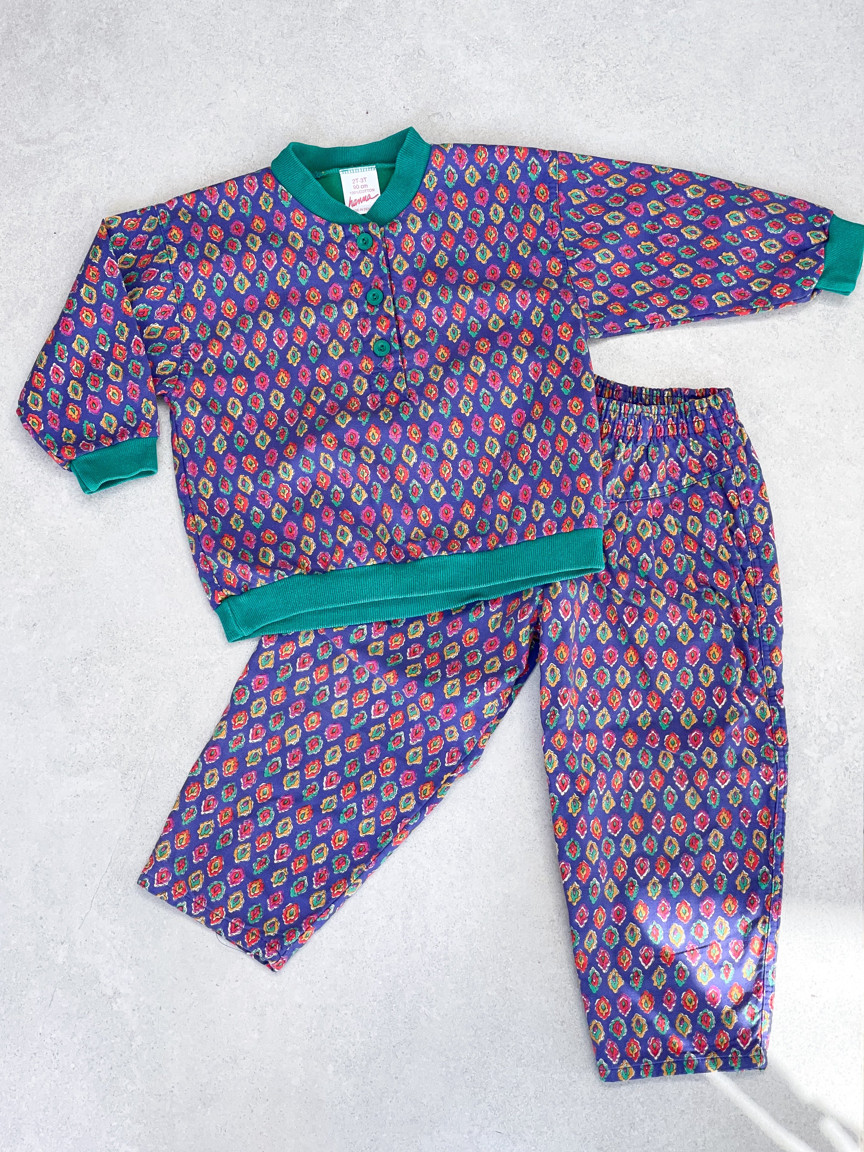Vintage Geometric Block Print Two Piece - Age 2-3 years