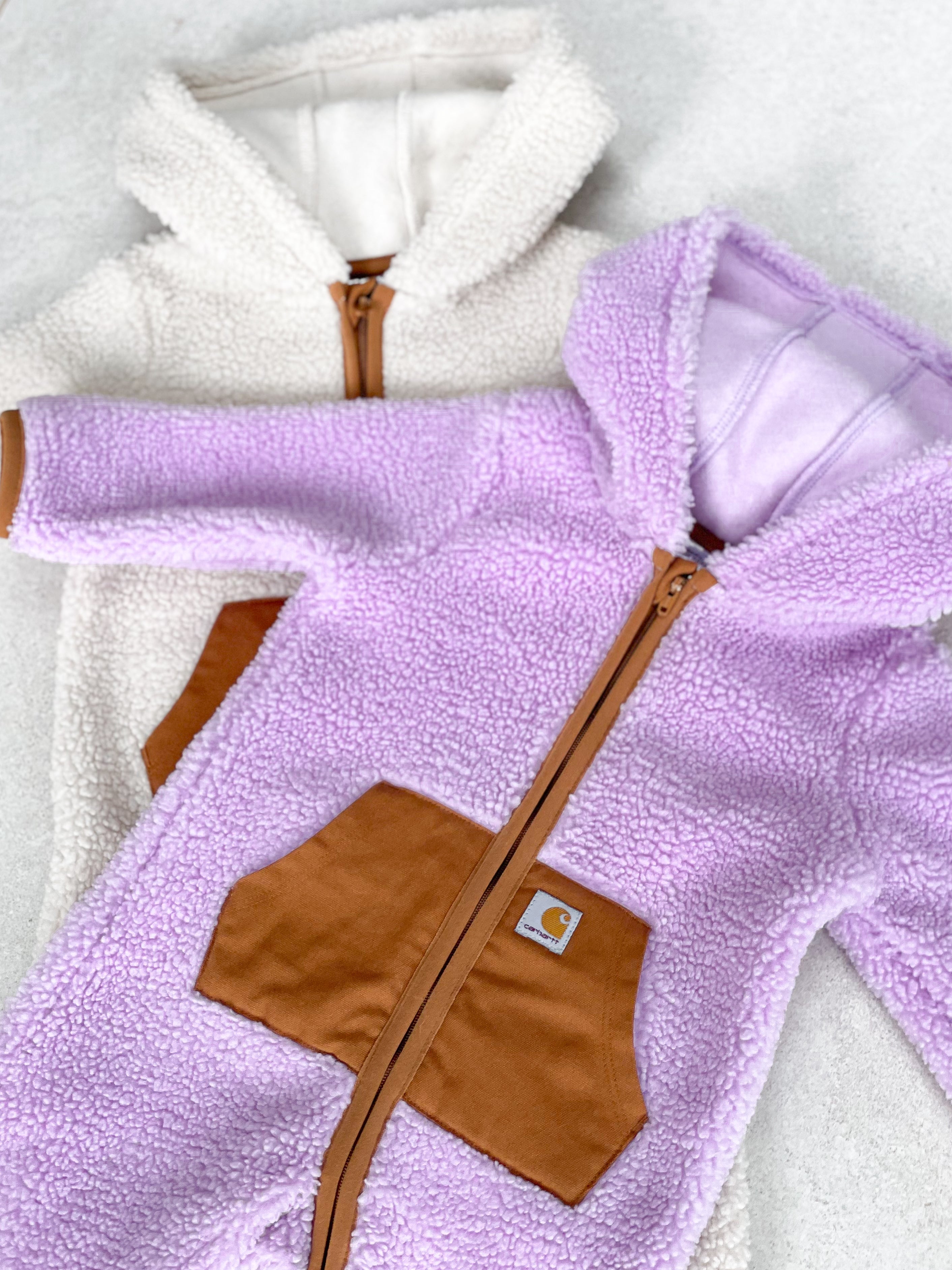 Carhartt Rare Lilac Teddy Fleece Snowsuit - Age 3 months