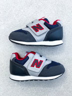 New Balance 996 Grey & Red Trainers - UK Kids Size 4