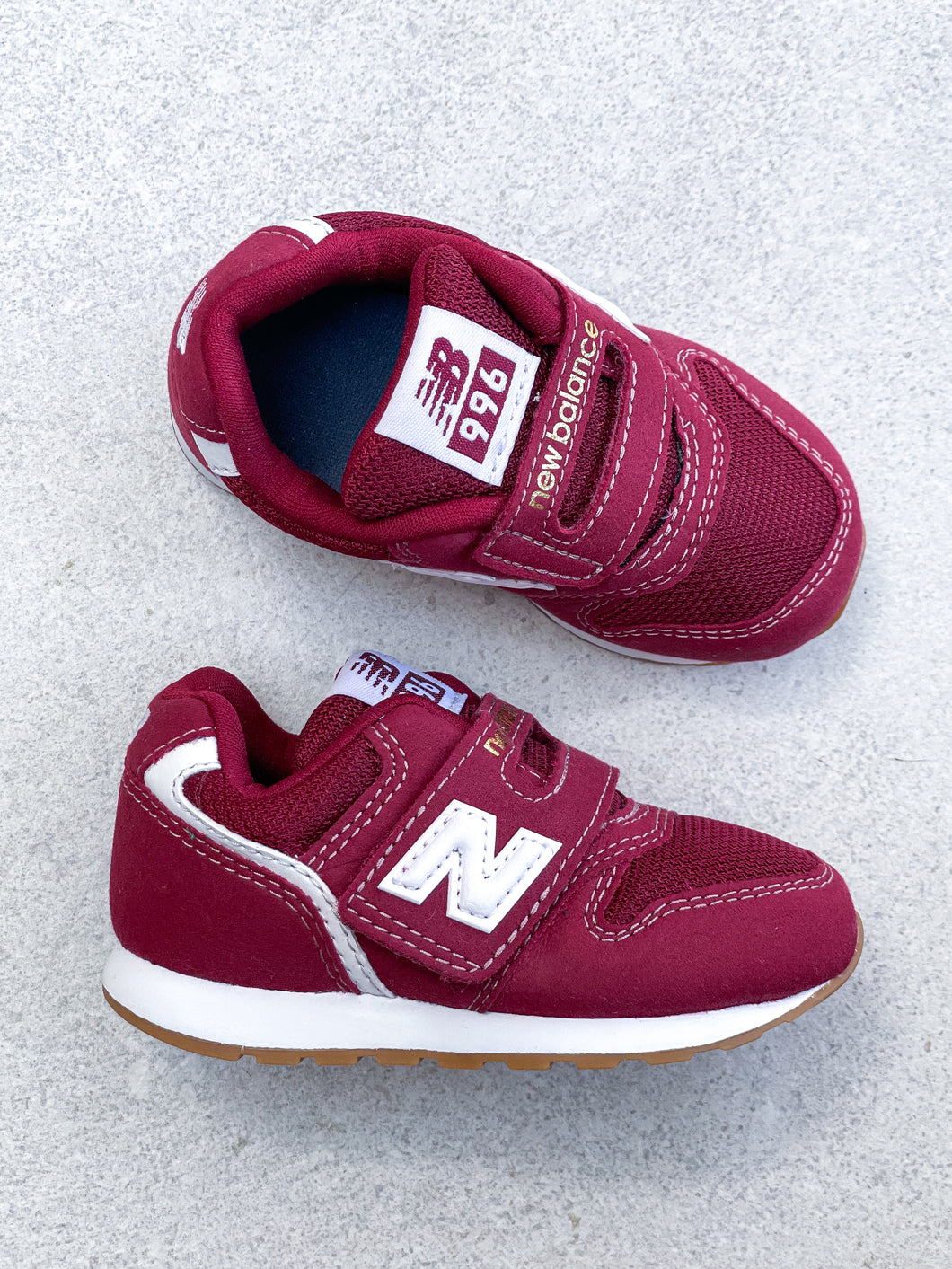 New Balance 996 Burgundy Trainers UK Kids Size - Main Image