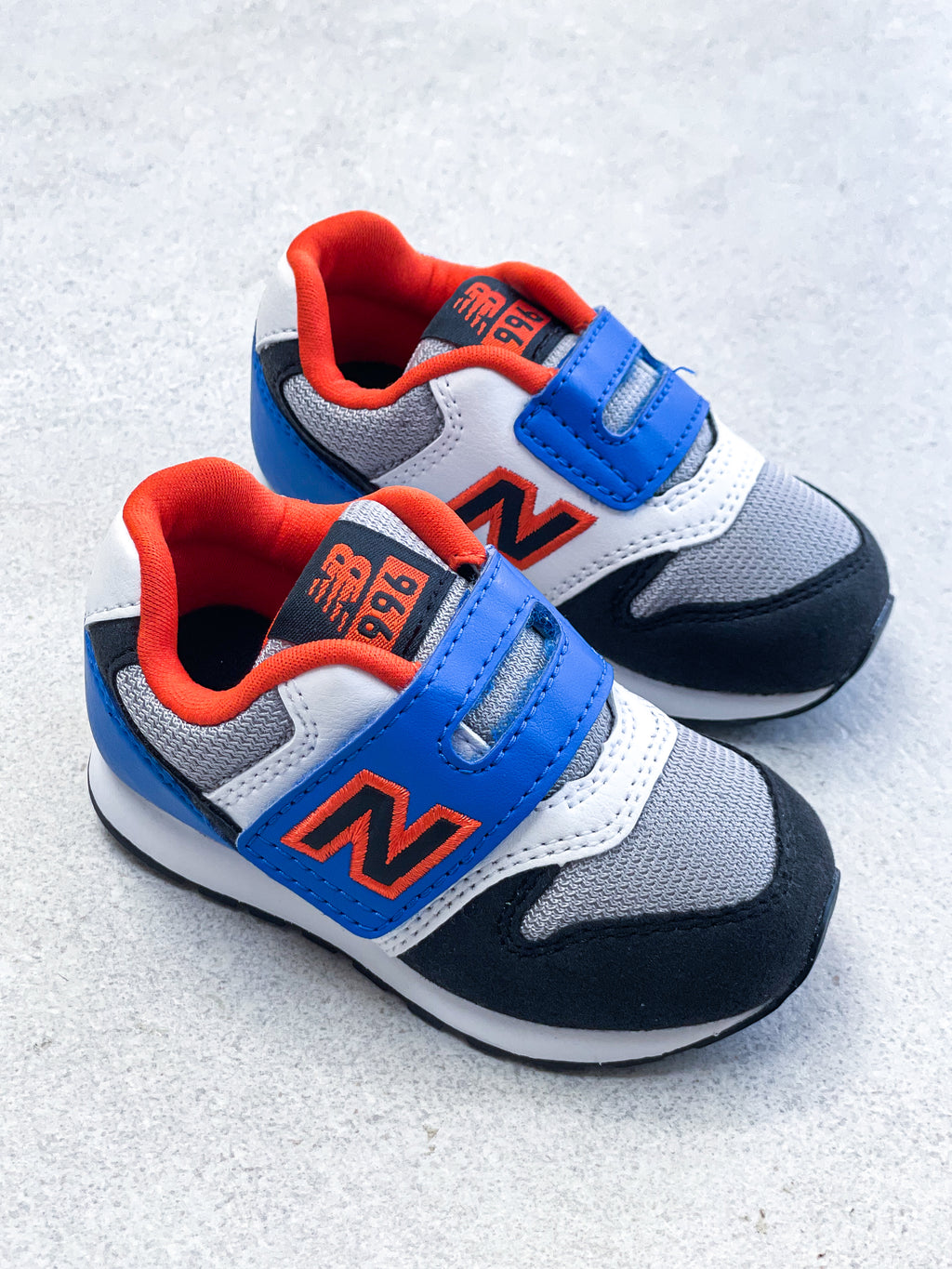 New Balance 996 Blue & Orange Trainers - UK Kids Size 4