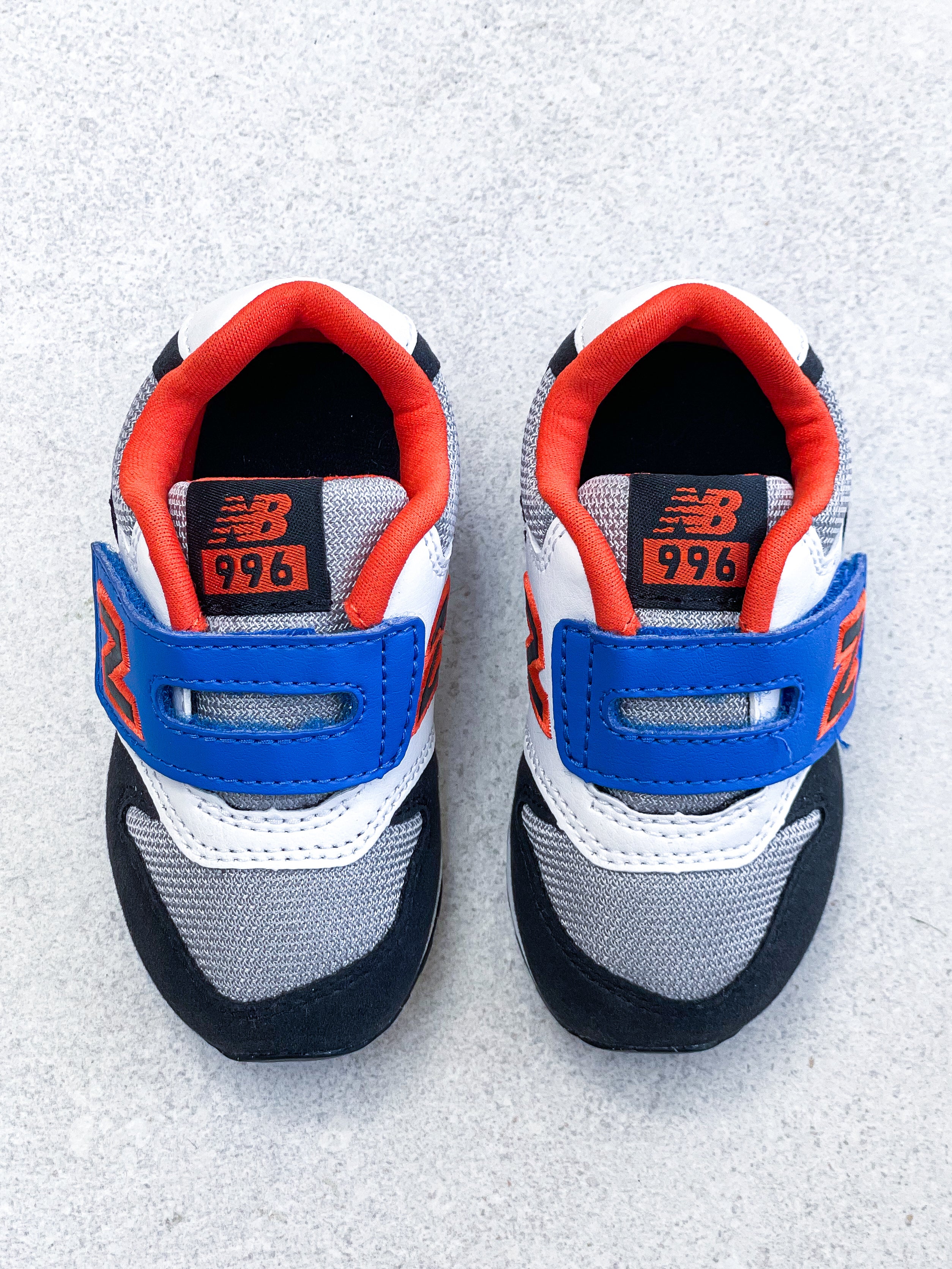 New Balance 996 Blue & Orange Trainers - UK Kids Size 4