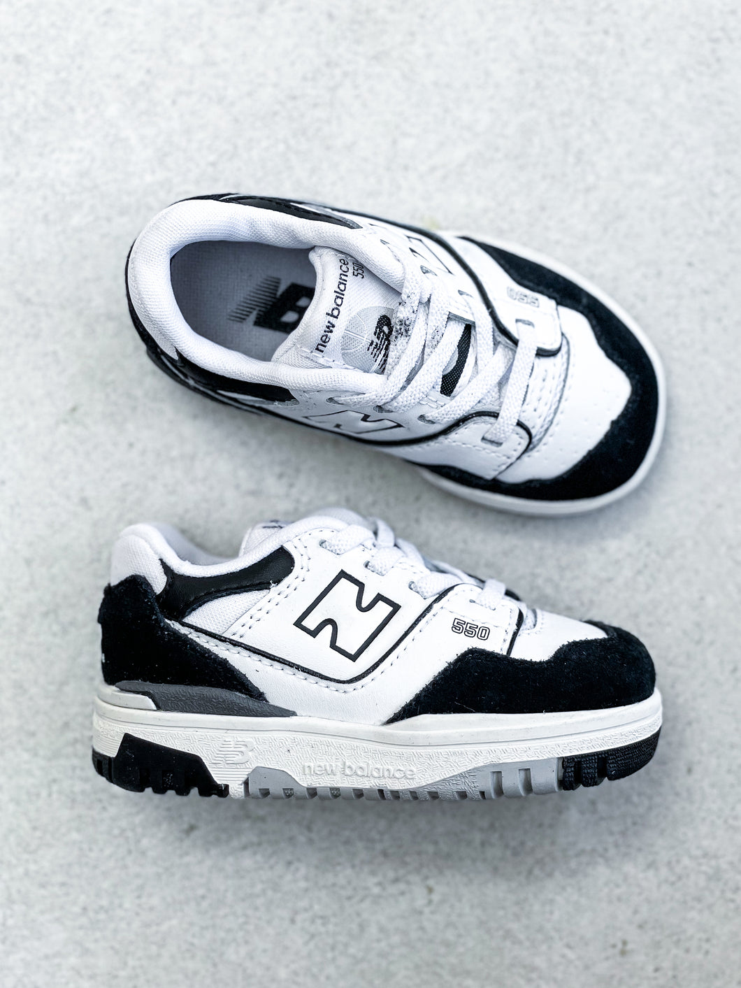 New Balance 550 White & Black Trainers - UK Infant Size 4