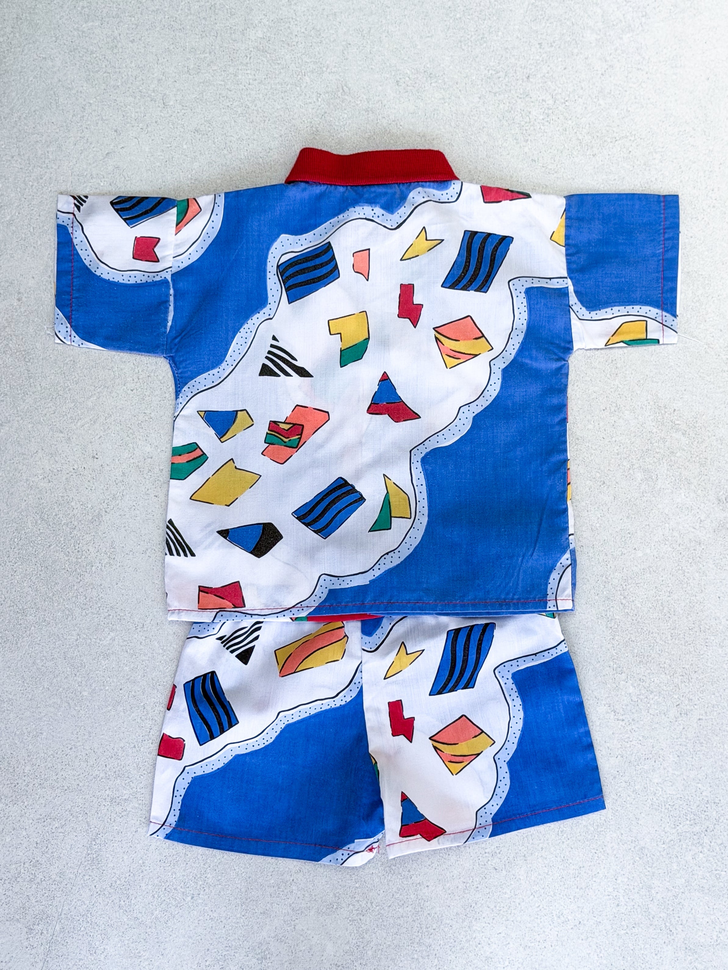 Vintage 90's Abstract Print Short Set - Age 12-18 months