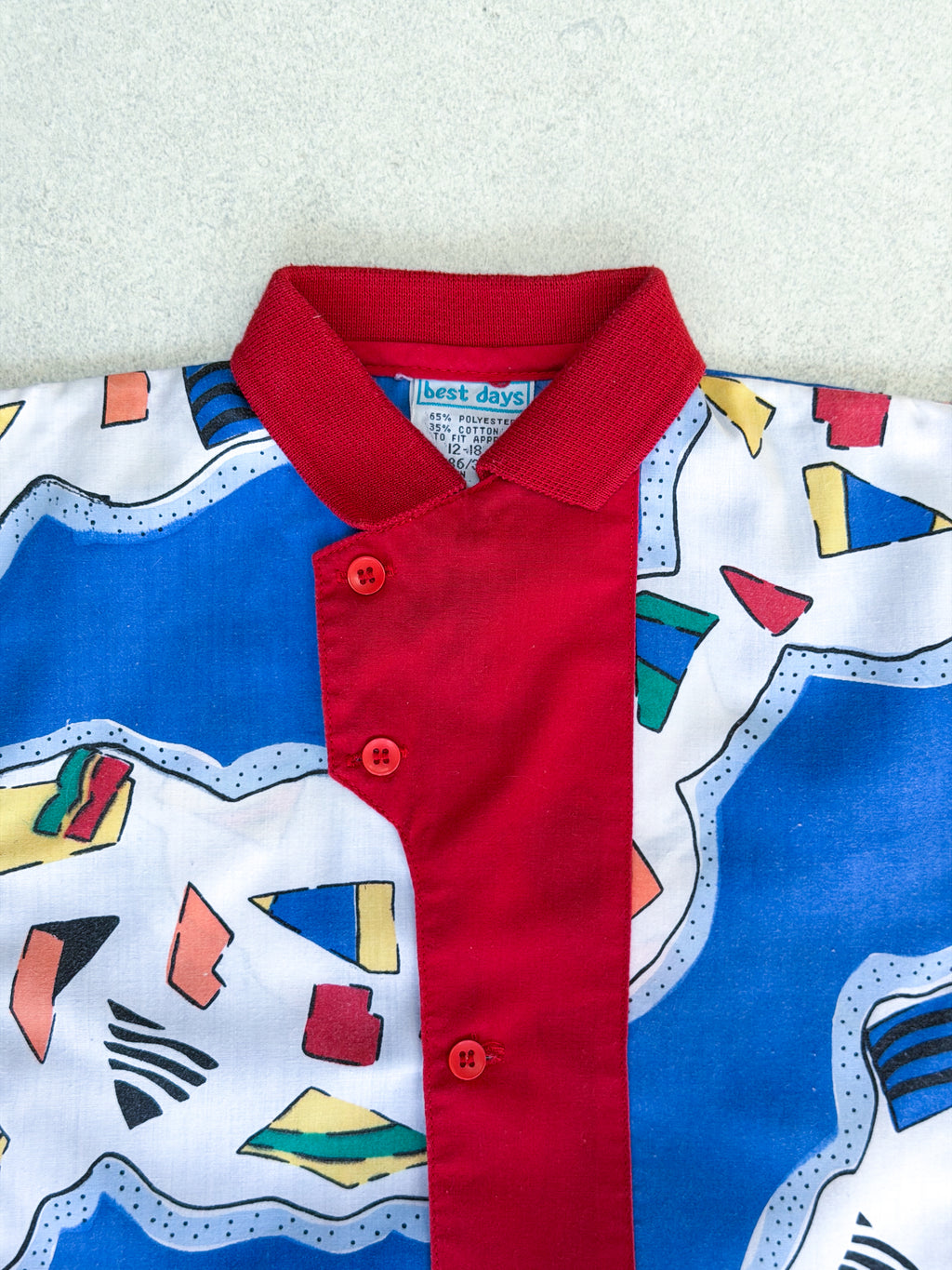 Vintage 90's Abstract Print Short Set - Age 12-18 months