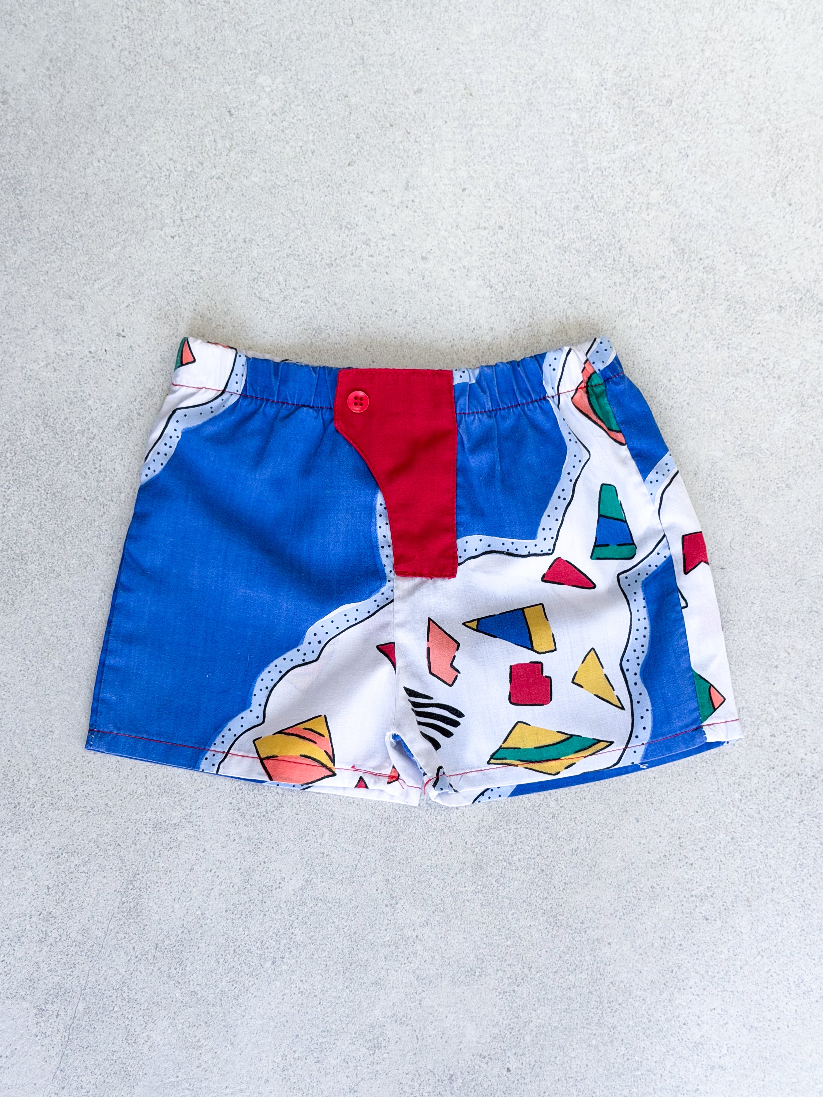 Vintage 90's Abstract Print Short Set - Age 12-18 months
