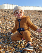 Carhartt Brown Teddy Fleece Snowsuit - Age 6-9 months