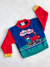 Load image into Gallery viewer, Osh Kosh Rare Vintage Colour Block Train Knit - Age 2T
