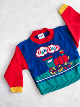 Load image into Gallery viewer, Osh Kosh Rare Vintage Colour Block Train Knit - Age 2T
