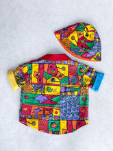 Load image into Gallery viewer, Vintage Abstract 90&#39;s Shirt &amp; Bucket Hat Set - Age 2 years
