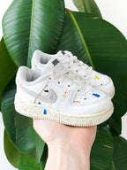 Nike Air Force 1 Paint Splatter Trainers - UK Infant Size 5.5