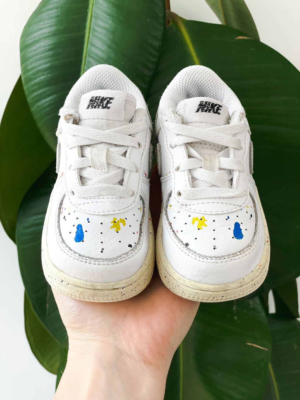 Nike Air Force 1 Paint Splatter Trainers - UK Infant Size 5.5