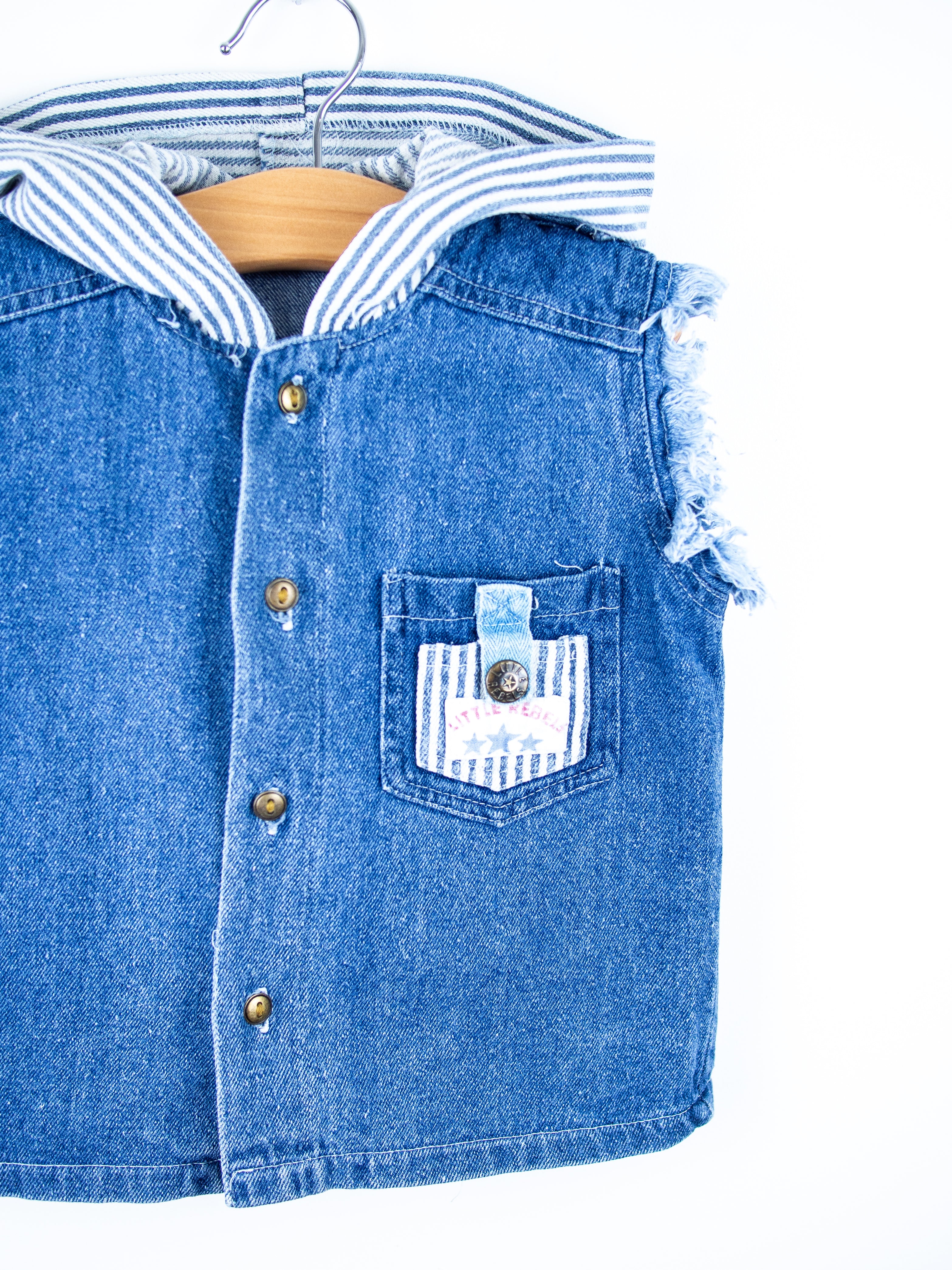 Vintage Little Rebels Cut Off Denim Vest - Age 2T