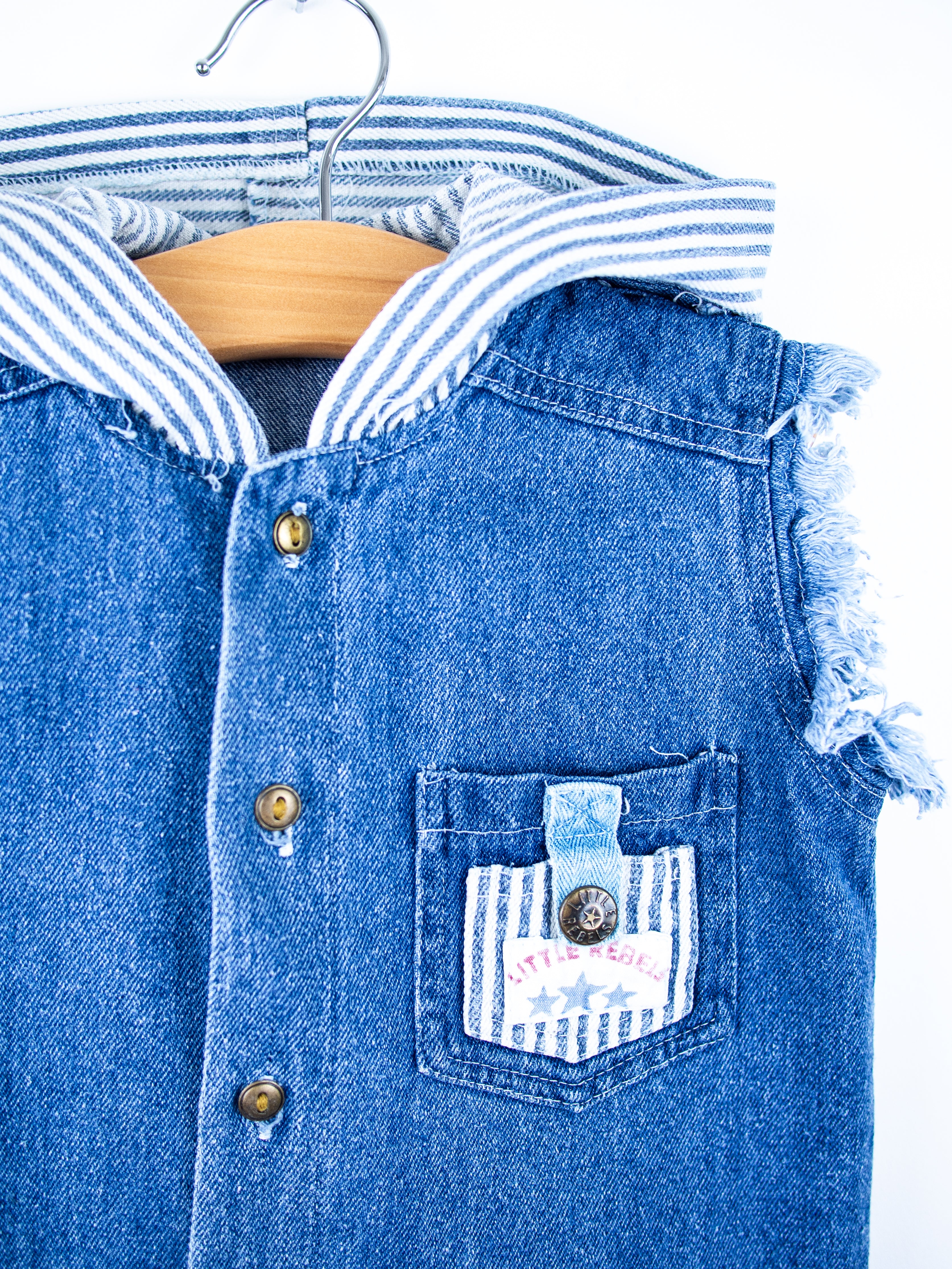 Vintage Little Rebels Cut Off Denim Vest - Age 2T