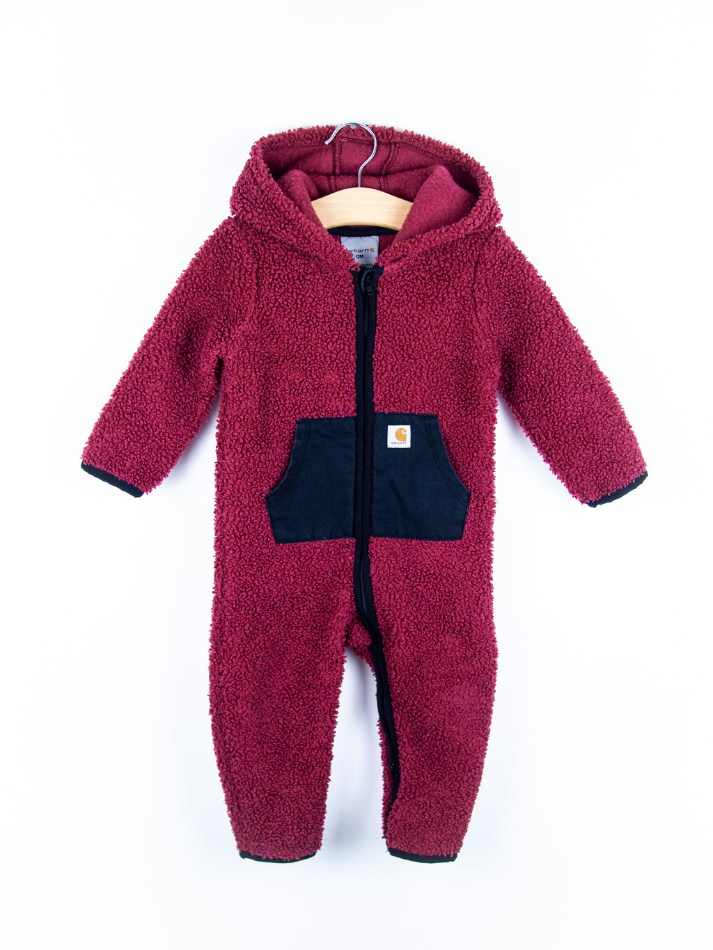 Carhartt Burgundy Teddy Fleece Snowsuit - Age 6-9 months