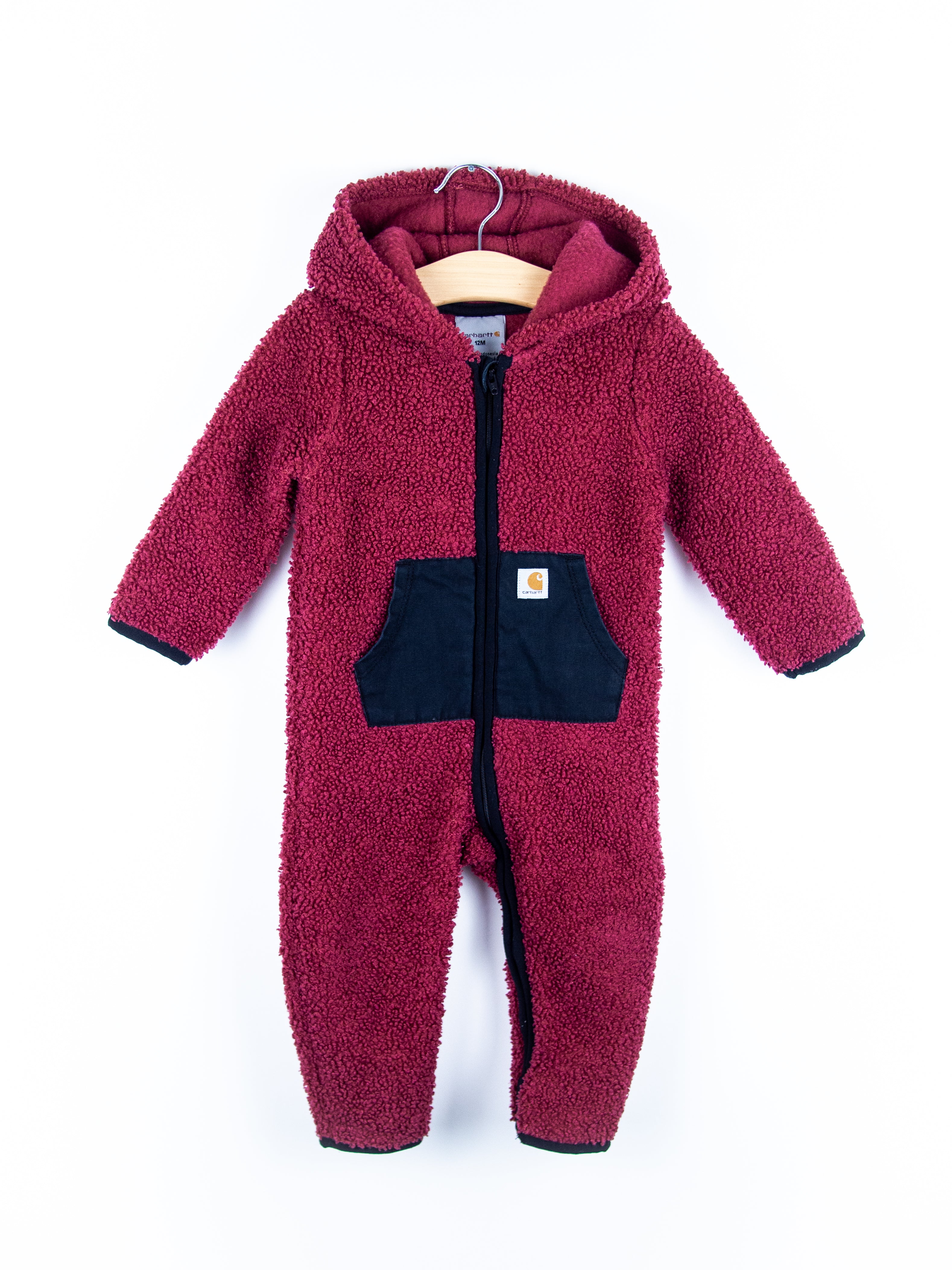 Carhartt Burgundy Teddy Fleece Snowsuit - Age 6-9 months