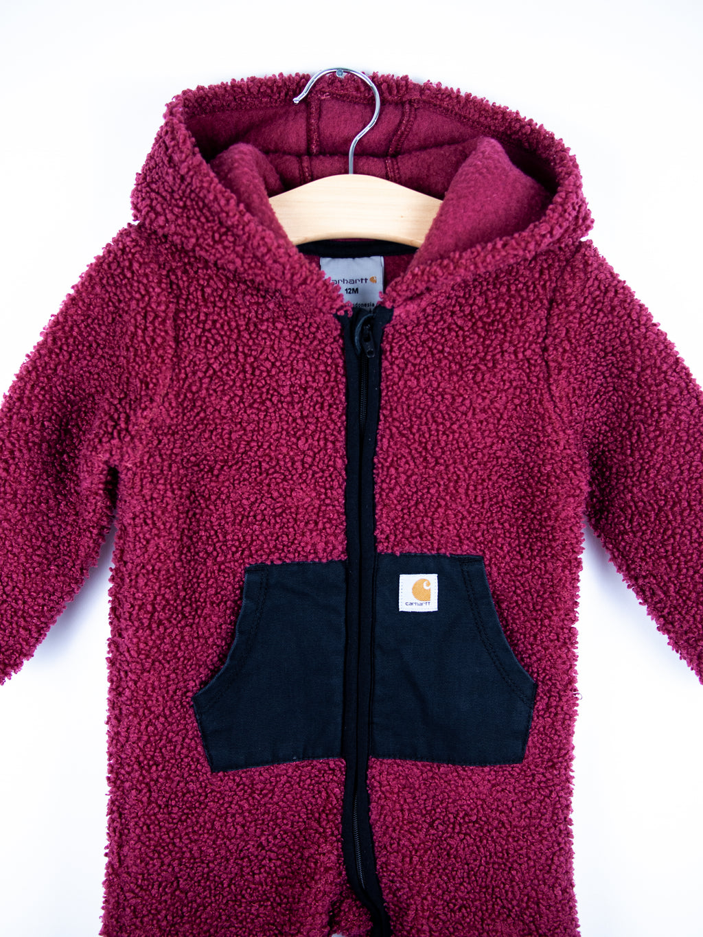 Carhartt Burgundy Teddy Fleece Snowsuit - Age 6-9 months