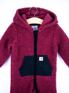 Carhartt Burgundy Teddy Fleece Snowsuit - Age 6-9 months