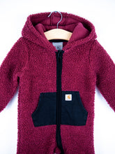 Load image into Gallery viewer, Carhartt Burgundy Teddy Fleece Snowsuit - Age 18 months
