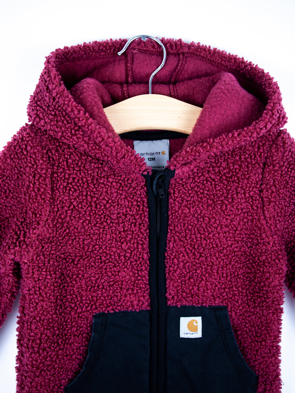 Carhartt Burgundy Teddy Fleece Snowsuit - Age 6-9 months