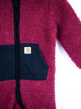 Load image into Gallery viewer, Carhartt Burgundy Teddy Fleece Snowsuit - Age 18 months
