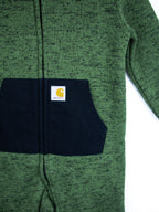 Carhartt`Forest Green Marl Knit Snowsuit - Age 3-6 months