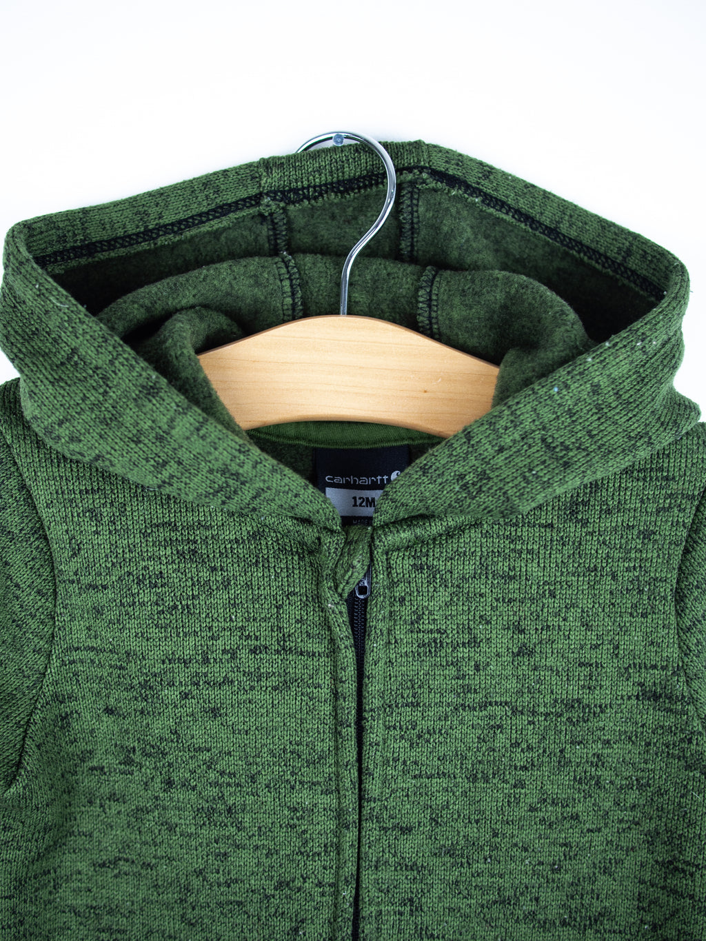 Carhartt`Forest Green Marl Knit Snowsuit - Age 3-6 months