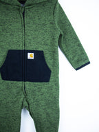 Carhartt`Forest Green Marl Knit Snowsuit - Age 3-6 months