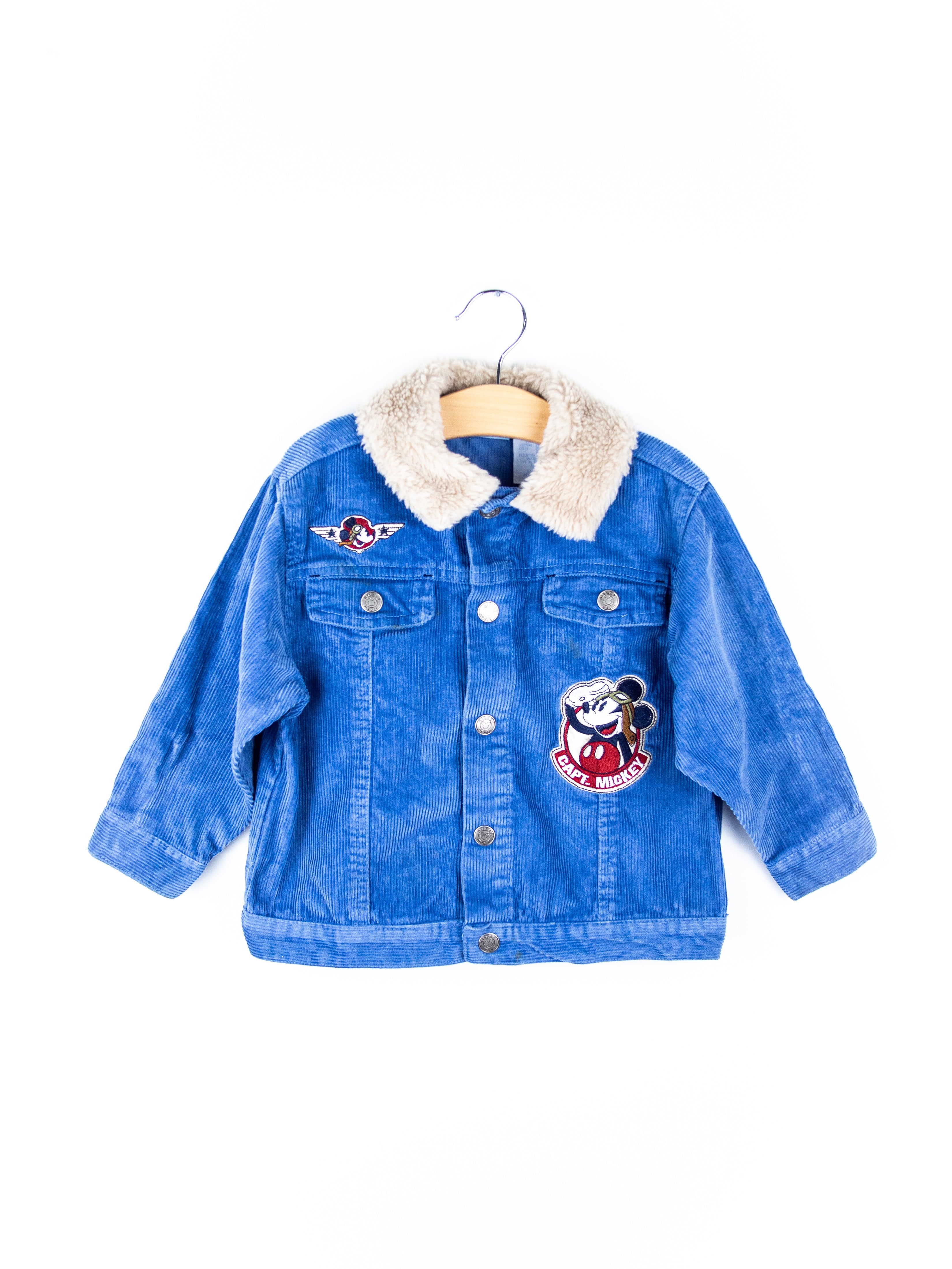 Vintage Disney Mickey Mouse Cord Aviator Style Jacket - Age 3 years