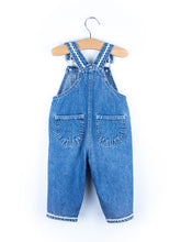 Load image into Gallery viewer, Vintage Denim Flower Detail Dungarees - Age 9 months
