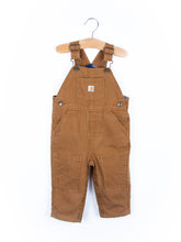 Load image into Gallery viewer, Carhartt Brown Canvas Dungarees with Check Lining - Age 12 months
